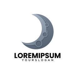 abstract Crescent moon logo design