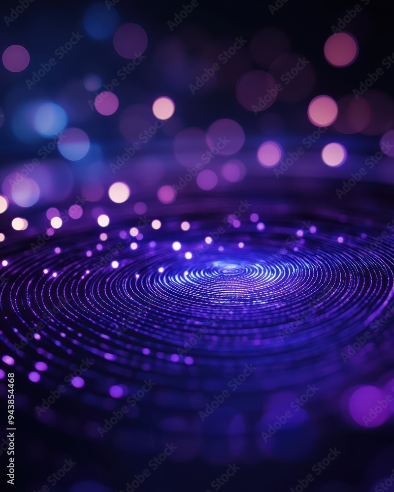 Leinwandbilder abstract purple and blue bokeh lights creating a mesmerizing swirl pattern against a dark background