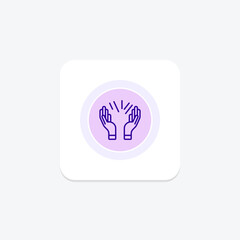 Obraz premium Praying Hands icon, hands, prayer, icon, praying line icon, editable vector icon, pixel perfect, illustrator ai file
