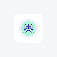 Quran icon, holy book, religious, icon, islamic scripture line icon, editable vector icon, pixel perfect, illustrator ai file