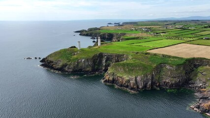 Ireland Epic Locations drone landscape of the Waterford coastline at Tramore Bay Ireland