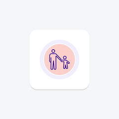 Father and Child Silhouette icon, child, silhouette, family, love line icon, editable vector icon, pixel perfect, illustrator ai file