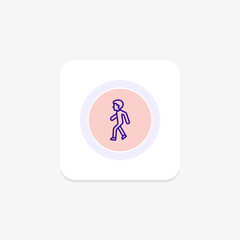 Walking icon, walk, hike, stroll, stride line icon, editable vector icon, pixel perfect, illustrator ai file