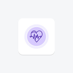 Cardio icon, aerobic, heart, health, fitness line icon, editable vector icon, pixel perfect, illustrator ai file