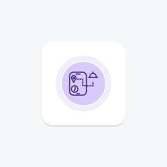 Tracking icon, order tracking, delivery tracking, package tracking, shipment tracking line icon, editable vector icon, pixel perfect, illustrator ai file