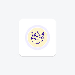 Vegetarian icon, vegetarian options, veggie, veggie options, plant-based line icon, editable vector icon, pixel perfect, illustrator ai file
