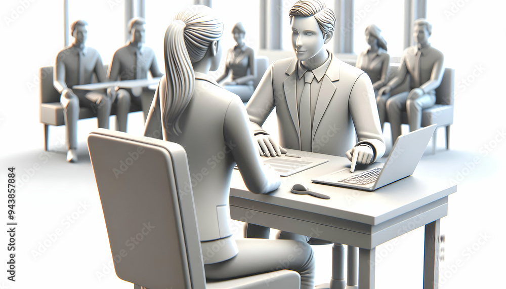 Aufkleber 3d manager candidly handling a customer complaint in a retail setting concept as a candid shot of a 