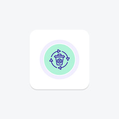 Waste Management line icon , vector, pixel perfect, illustrator file