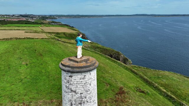 Ireland Epic locations Tramore Bay Waterford beacon pointing to the danger of the coast to shipping