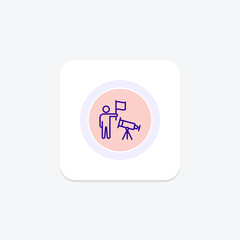 Visionary Pioneer icon, visionary, pioneer, leadership, innovation line icon, editable vector icon, pixel perfect, illustrator ai file