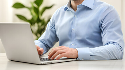 Businessman at desk concentrating on laptop showing daily deals and promotions, emphasizing the significance of digital marketing strategies in modern business environment