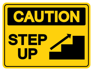 Caution Step Up Symbol Sign,Vector Illustration, Isolate On White Background Label. EPS10