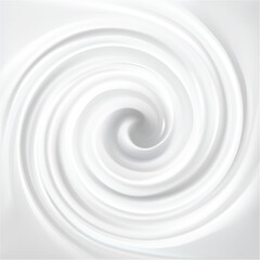 Luxury light silver color icon sign symbol design. Graphic soft shiny eddy motion rippled curvy sour kefir shape. Ring plaster volute spray pattern surface. Closeup view text space in glowing center