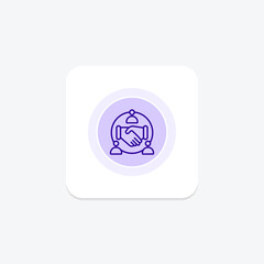 Unified Partnership icon, unified, partnership, collaboration, teamwork line icon, editable vector icon, pixel perfect, illustrator ai file