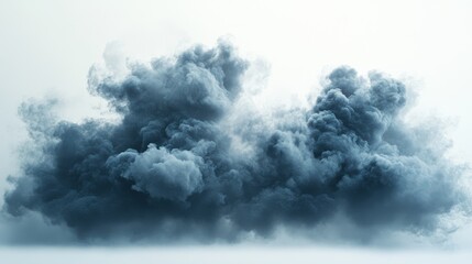 Fototapeta premium Mystical storm cloud with vivid lightning patterns, intense shadowy textures, perfect lighting, clean white background,