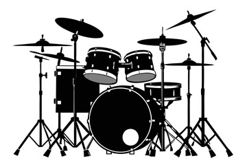 Drum Set silhouette vector illustration