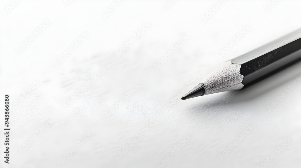 Poster a single pencil mark or line purposefully placed on an otherwise blank and pristine white piece of p