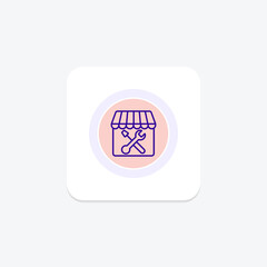 Repair Shop line icon , vector, pixel perfect, illustrator file