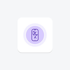 Broken Device line icon , vector, pixel perfect, illustrator file