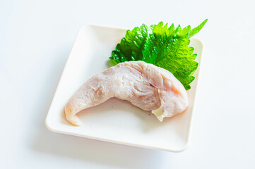 湯引きしたササミ