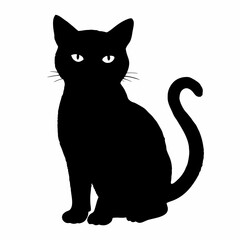 cat silhouette black vector SVG