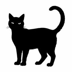 cat silhouette black vector SVG