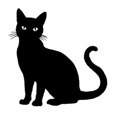 cat silhouette black vector SVG