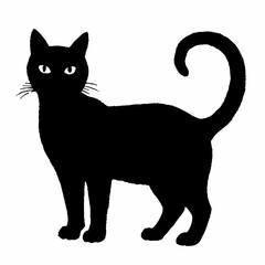 cat silhouette black vector SVG