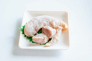 湯通ししたササミ