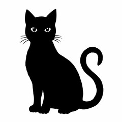 cat silhouette black vector SVG