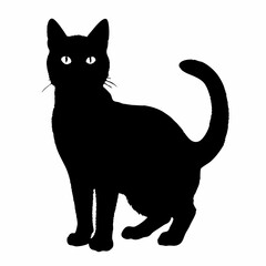 cat silhouette black vector SVG