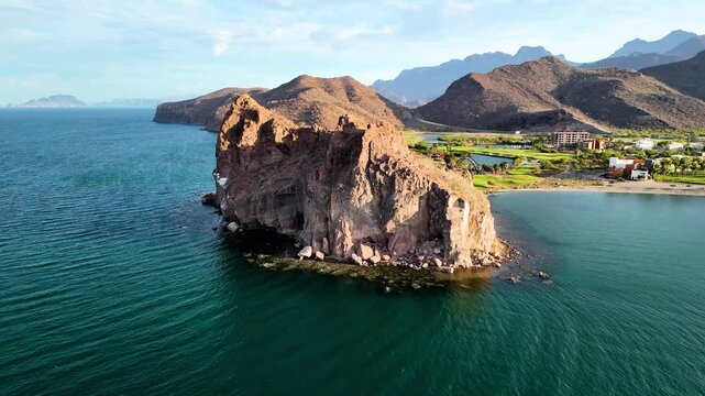 shot of rocks in front of the beach in baja mexico