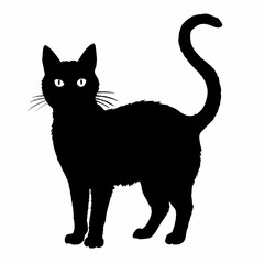 cat silhouette black vector SVG