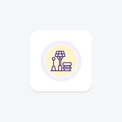 Solar Energy Park line icon , vector, pixel perfect, illustrator file