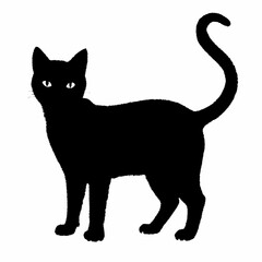 cat silhouette black vector SVG