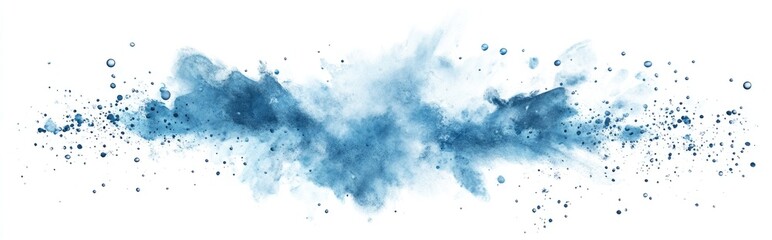 Watercolor illustration of a splash resembling an explosion featuring numerous bubbles and particles on a white background 3D render