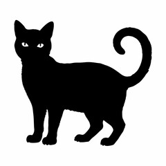cat silhouette black vector SVG