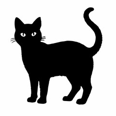 cat silhouette black vector SVG