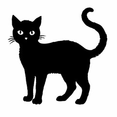 cat silhouette black vector SVG