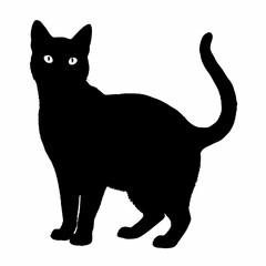 cat silhouette black vector SVG