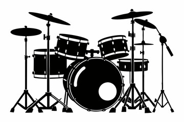 Drum Set silhouette vector illustration