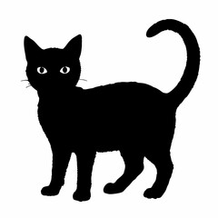 cat silhouette black vector SVG