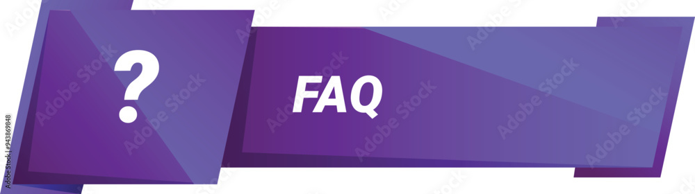 Poster Purple button with the text faq is showing frequently asked questions