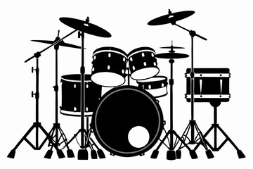 Drum Set silhouette vector illustration