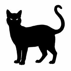 cat silhouette black vector SVG