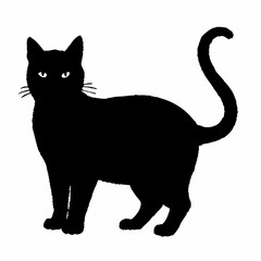 cat silhouette black vector SVG