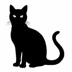 cat silhouette black vector SVG