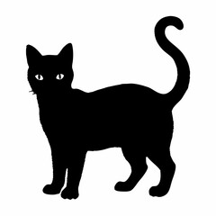 cat silhouette black vector SVG