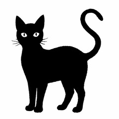 cat silhouette black vector SVG