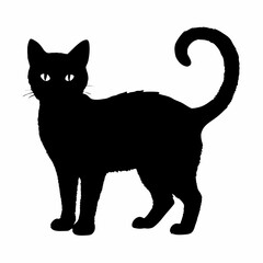 cat silhouette black vector SVG